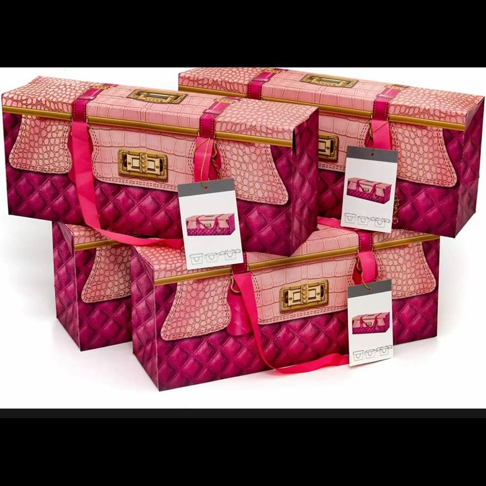 Gift Bags for Birthday Wedding Holiday Hot Pink Small (Pack of 4)